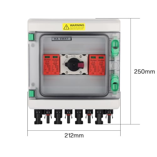 überspannungsschutz pv - 1000V LONQ.X＋SPD Solar Anschlusskasten, Blitzschutz dc trennschalter pv anlage 2 string 2 in 2 out, DC Combiner box Leitungsschutzschalter Solar balkonkraftwerk