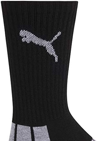 PUMA boys 6 Pack Crew Cut Socks, Black/Grey, 9-11 — view 2