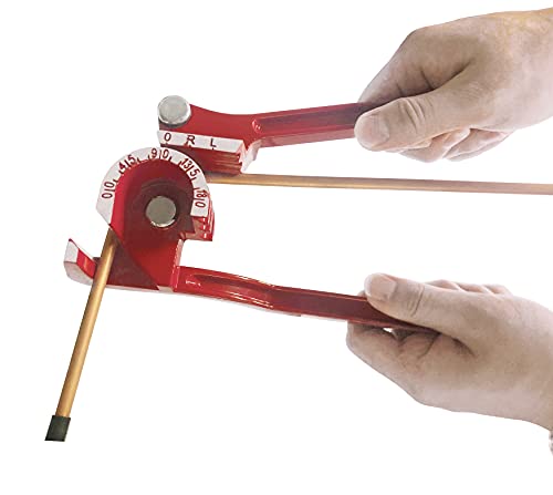 MaxWorks 50557 3 Size 1/4” 5/16” 3/8” 180 Degree Aluminum Tube Bender Lever for Water, Gas, Brake Line, and Pipe Applications, Red - Image 3