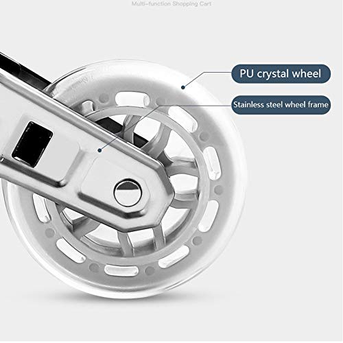 Einkaufstrolley Klappbar Treppensteiger Zusammenklappbarer Einkaufswagen Mit 3 Rädern Lebensmittelgeschäft-Einkaufswagen… – Bild 7