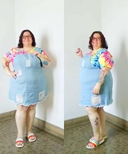 Image of RITERA Women Plus Size Tops Tie Dye V Neck Shirt Floral Camo Summer Short Sleeve Tunic Oversized Ladies Blouse XL-5XL