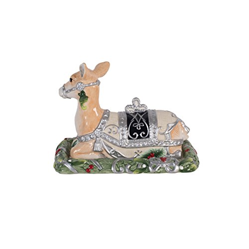Fitz And Floyd Bristol Holiday Deer Covered Butter Dish, One Size, Blue/White #TOP3