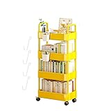 GUYOS Carrito con Estantes para Manualidades, Carrito con Ruedas 3 Niveles, Carrito Utilitario Organizador con Ruedas Y Ganchos, Carrito para Refrigerios 3/4 Niveles, Organizador Almacenami