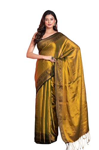 Women's Tissue Cotton Saree | Shimmer Two-Tone Saree with Tassels
