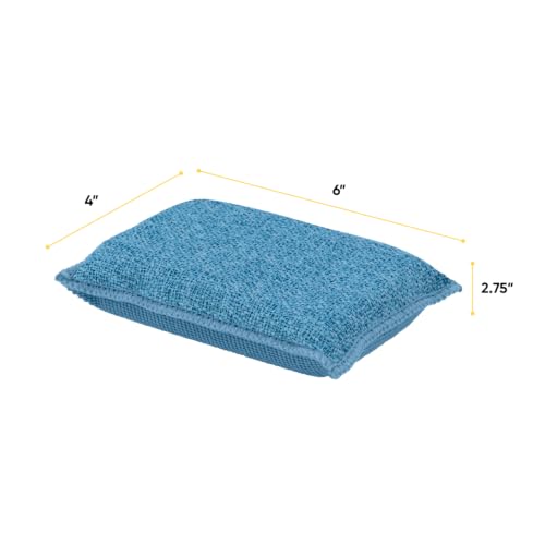 Image of Miracle Microfiber Scrubbing Sponge, Blue Extra Scrubbing Power Sponge for Kitchen, Sink, Pot, Pan and Dish Washing, Super Absorbent and Rapid Drying 2-Pack