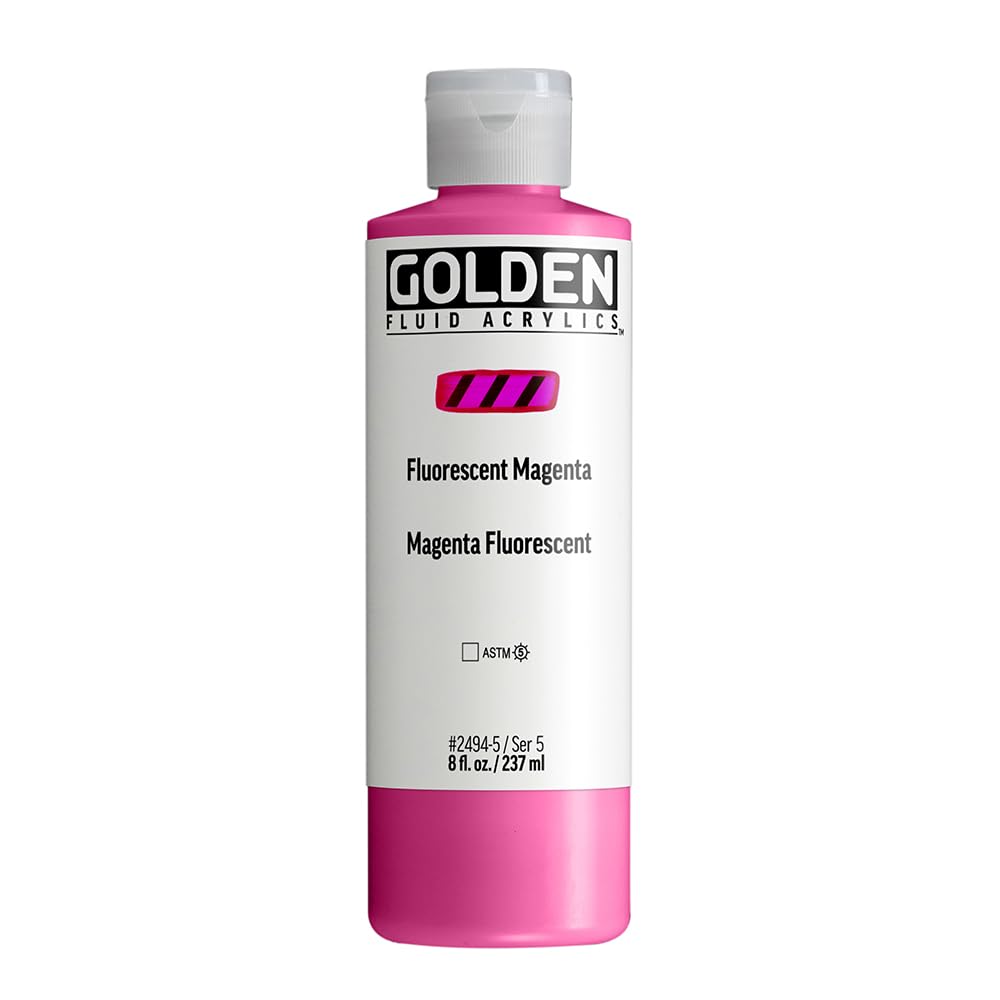Golden Fluorescent Magenta Fluid Acrylics, 8 Fl. Oz. / 237 Ml Bottle