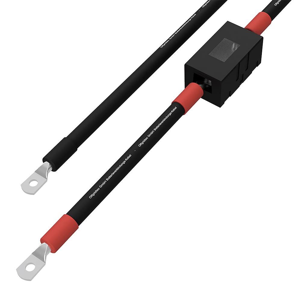 Cable de batería de 1,5m y 16mm² con portafusibles MIDI y conexión por tornillo a M8.