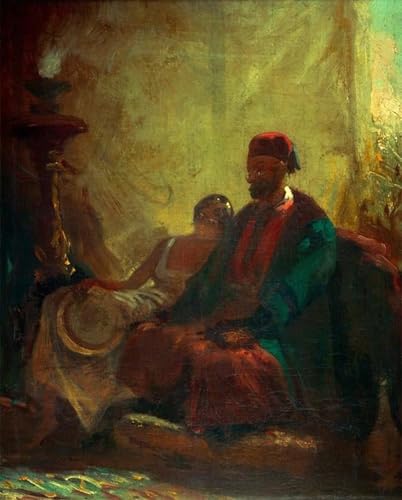 Tableau toile Carl Spitzweg dans le harem affiche dart pour decoration murale salon 60x90cm