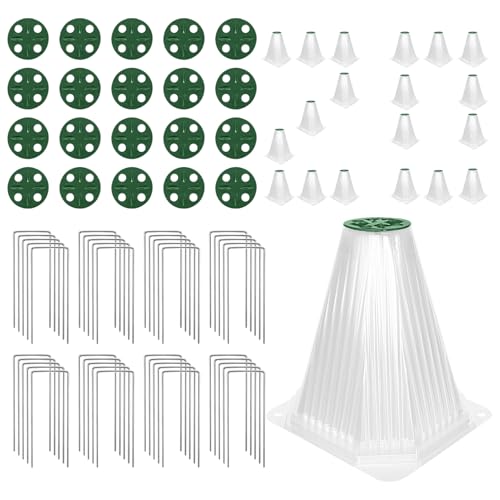 Campanas De Protección para Plantas De Jardín - Jaula De Exterior En Forma De Campana,Protector con Clavos de Suelo y Agujeros de Ventilación para Tomate Fresa Flor y Cultivos de Invierno