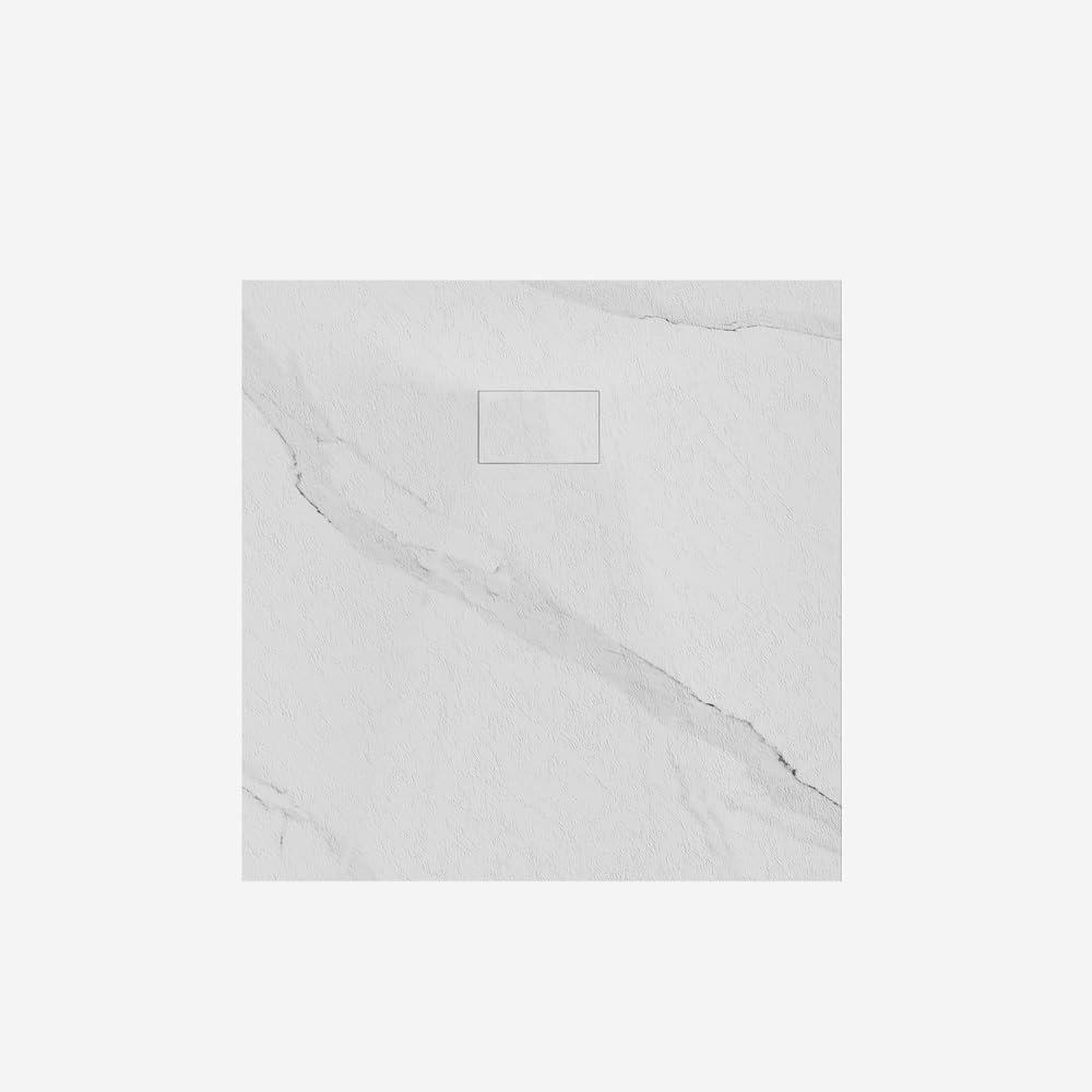 Produce Shop Piatto Doccia Quadrato filopavimento Effetto Marmo 90x90cm Stone MM - Bianco