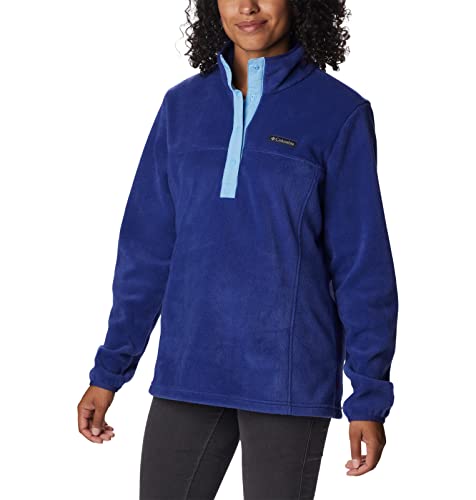 Image of Columbia Womens Benton Springs Half Snap II Pull Over Fleece Jacket, Dark Stone /Canoe /Vintage Blue, 3X