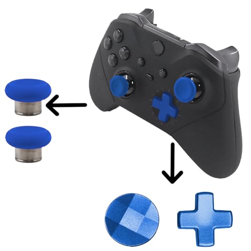 Image of 13Pcs Elite Series 2 Controller Accessories for Xbox Elite Series 2 / 2 Core Controller, Elite 2 Core Controller Paddles Thumbsticks Replacement, 6 Swap Joysticks, 4 Paddles, 2 D-Pads, 1 Tool(Blue)