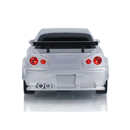 Image of 1 /43 Full Scale RC Drift Race Vehicle with Gyro Edition 4WD Ready to Go Mini Racing Car Remote Control Car High Speed Model for Collection Gift Boys(Silver Gray)