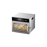 VEKAZ食品乾燥機 ステンレス製 大容量 24時間自由調節 35℃～90℃までの温度設定 360°熱風循環加熱 使用簡単 使いやすい 野菜//肉ジャーキー 家庭用 業務用 (6階,シルバー （タッチタイプ）)