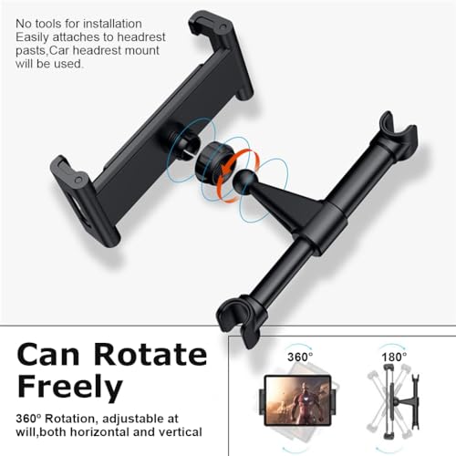 Image of STHIRA Tablet Holder for Car, Adjustable Retractable Headrest 4.7-10.5 Inch
