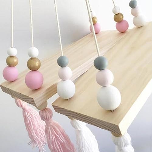 Étagère murale ornements perles macramé pour décoration boho authentique - 8