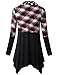 Cestyle Ladies Tops,Womens Long Sleeve Turtleneck Sweatshirts Misses Color Block Lightweight Pullover Blouses Plaid Splicing Tunic Sweater Tees Casual Long Shirts for Leggings Plaid Large