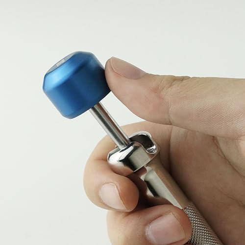 Image of 711L Lollipop Bit Driver - Pocket EDC Screwdriver with Retractable Lever for Extra Torque - Interchangeable 1 /4 inch Hex Bit Driver (Stainless Steel Blue)