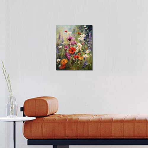 TUMOVO Pintura por número - Flores silvestres em um prado pintura por números para adultos iniciante