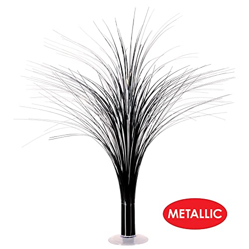 Beistle 2 Piece Plastic Metallic Black And Silver Spray Centerpieces For Happy New Year Decorations, Awards Night Tableware, Birthday Party Supplies, 19" #TOP4