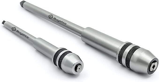 Professional Overall Long Extended Tap Wrench, Metal, Workshop Tool for Threading ((Set of both))