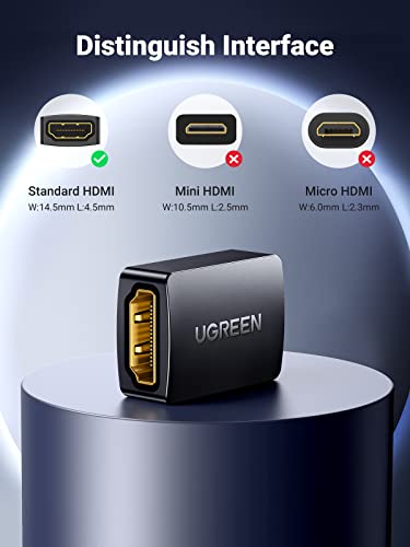 Ugreen Hdmi Coupler 2 Pack, 4K@60Hz Hdmi Female To Female Adapter Hdmi 2.0 Extender For Hdmi Cables 3D Hdmi Connector Compatible With Hdtv Roku Tv Stick Chromecast Nintendo Switch Xbox Ps5/4 Laptop Pc #TOP2