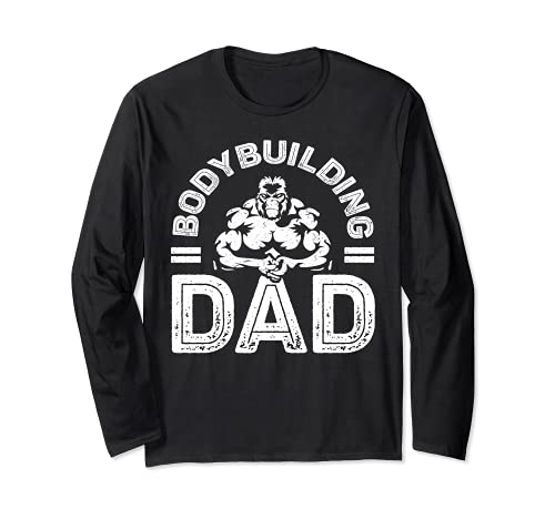 Bodybuilding Dad Shirt Hommes Muscle Gym Training Manche Longue