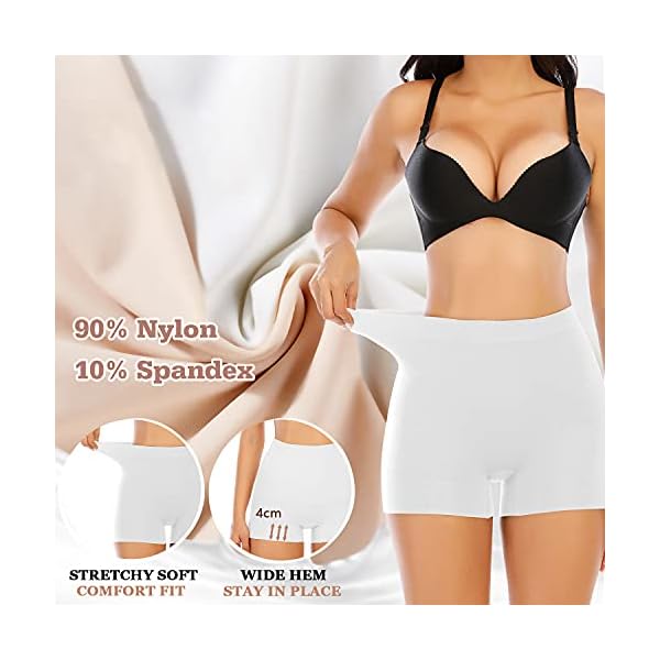 Slip Shorts for Women Under Dress Tummy Control Shapewear Underwear Seamless Shaping Boyshorts Panties (#2 Slimming White,M)