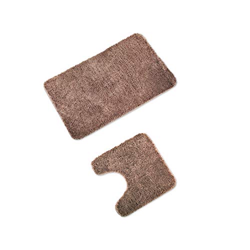 WohnDirect Badematten Set - WC Vorleger (45x45cm), Badematte (50x80cm) - rutschfest waschbar...