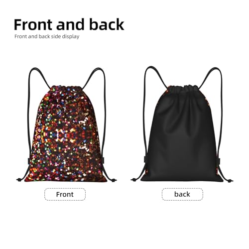 Drawstring Backpack Gym Cinch Bag Shining Sequins Foldable Draw String Sports Bag3