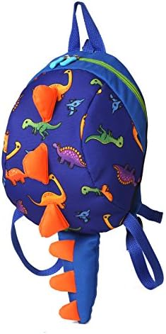YUPING Toddler kids Dinosaur Backpack Book Bags with Safety Leash for Boys Girls (Style:1 Dark blue)