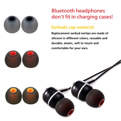 Image of Earbud Silicone Ear Tips Earbuds Replacement Ear Tips Gels Bud for Popular in-Ear Headphones Other Inner Hole from 3.8mm - 5.1mm Earphones 9 Pairs S /M /L
