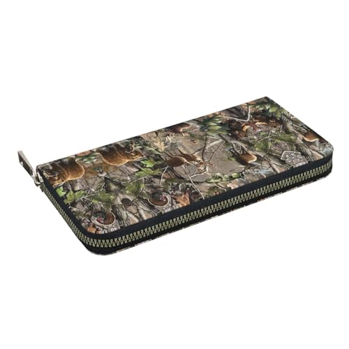 Wildlife Hunting Deer Bear Elk Print Women Wallet Trendy Travel-Friendly 7.9X3.9in Casual Clutch Purse Gift for Ladies2
