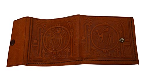 Treasures Of Morocco Moroccan Handmade Wallet Credit Card Leather Coin Change Pocket Small Orange2