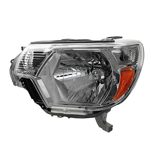 Image of TRQ 2 Piece Headlight Assembly Set Chrome Bezel Driver & Passenger Side Compatible with Toyota Tacoma 2012-2015 TO2502213 TO2503213 8111004180 8111004181 8115004180 8115004181