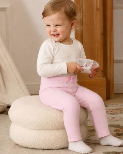 Image of Jecson Toddler Girl Leggings Baby Pants 3 Pack Stretchy Floral Clothes 1-4Y | Soft Stretchy Leggings For Toddler Girls In A 3-Pack Design, Baby Girl Pants Perfect For Playtime, Outings, And Daily Wear.