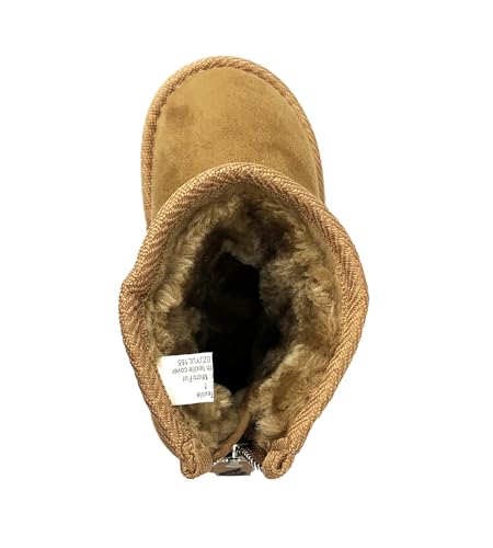 Image of REDVOLUTION Kids Boots Toddler Girls Cute 2 Buttons || Rhinestone Faux Fur Suede Knitting Shoe