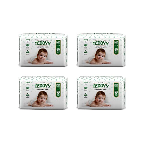 Image of TEDDYY Easy Baby NB Size Diaper Pant Style | 72 Count (New Born)| Upto 5 kgs (Pack of 4) | Long Protection Hours | Anti-Bacterial | Airy Breathable Fit | Rapid Soaker Channels with Wetness Indicator