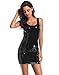 HDE Womens Latex Mini Dress Faux Leather Bodycon Sexy Club Dresses for Women Black - XXL