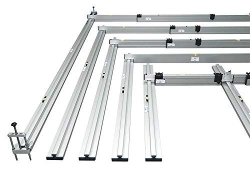 rabo Trockenschüttungslehren - Grundschienensatz (2 Stück), extrem stabiles Mehrkammer Hohlprofil, natur eloxiert, Griffmulde zum optimalen Verlegen, Horizontallibelle justierbar, Länge 125cm