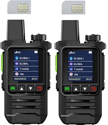 GPDD Global Walkie Talkies with SIM Cards 2-Pack - Unlimited Range Two-Way with 5000mAh Rechargeable Battery - PoC Two Way for Security, Outdoor Adventures & Travel Teams.