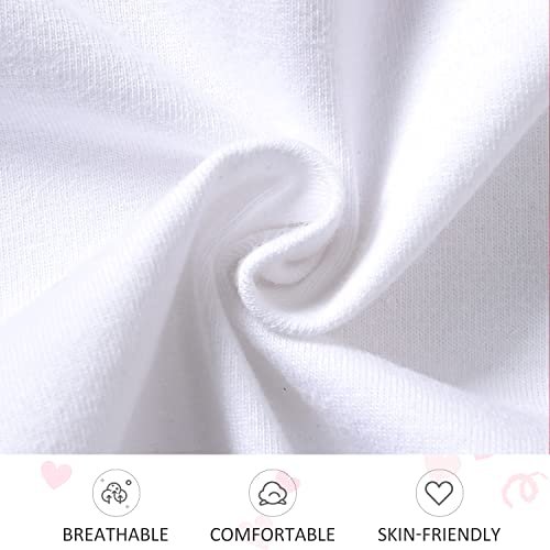 fioukiay Newborn Baby Girls Valentine's Clothes Outfits Infant 4pcs Valentine's Bodysuit Romper Shorts Clothing Sets3