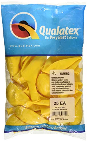 Pioneer Balloon Company 25 Count Latex Balloon, 11", Citrine Yellow