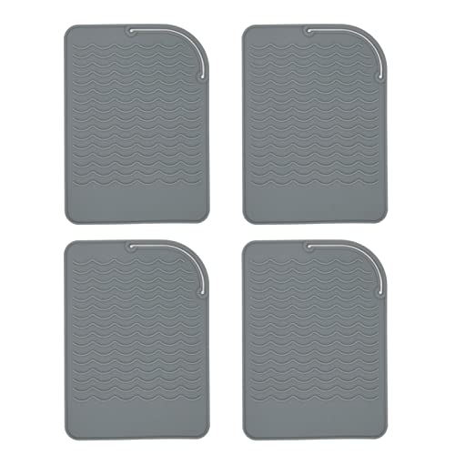 4Pcs Heat Resistant Straightener Pad, Silicone Heat Resistant Mat Heat Mat for Curling Iron Straightener Flat Iron miniatura 1