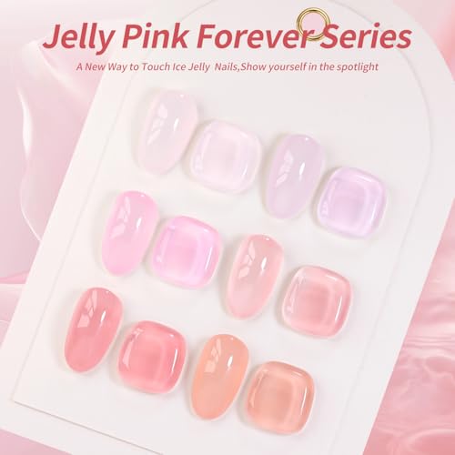 Larvall Beautpal Milky Jelly Gel Nail Polish Set of 6 Colors 8ml Nude Pink Transparent Gel - image 2