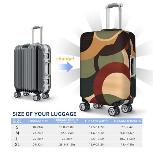 Housse élastique pour valise M noire avec motifs de cercles géométriques - 2