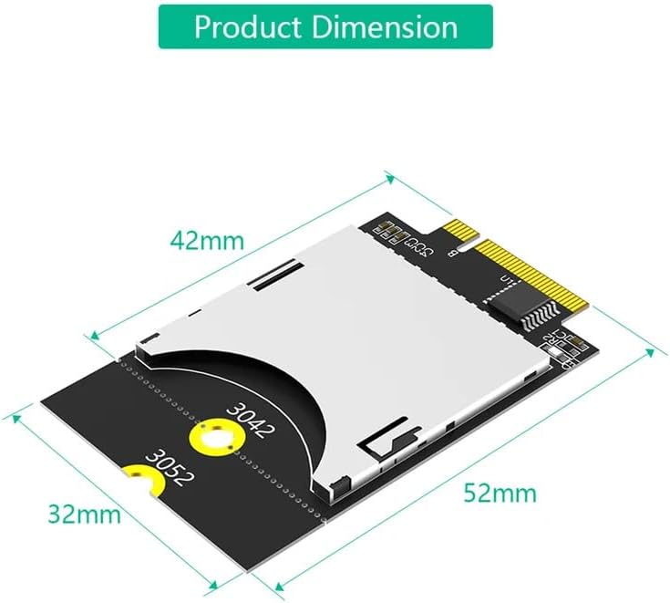 SD Card to NGFF-Compatible Key B Adapter Card Support M.2 Key B Slot 3042/3052 USB Bus SD Card for Computer PC Laptop Embedded