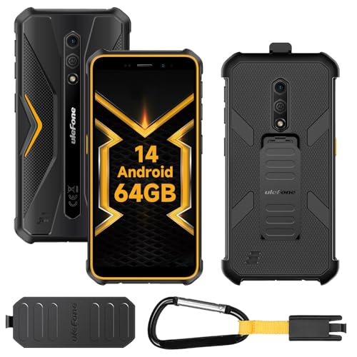 Ulefone Armor X12 Pro - Smartphone robusto Android 14 sbloccato, 10 GB + 64 GB, impermeabile IP68/69K, slot per 3 schede, fotocamera da 13 MP + 8 MP, Octa Core, telefoni cellulari da esterni, schermo