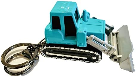 Sunfans Men Boys Creative Cool Mini Movable Excavator Model Keychain Key Ring, Car Vehicle Machine Funs Collection New Year Christmas Valentine Gift Keyrings Bag Decoration Pendant -Green