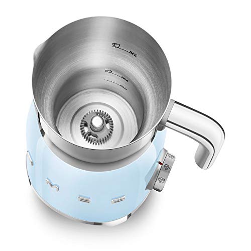 SMEG-Retro-50s-Style-Milk-Frother-with-2-Disks-6-Preset-Programs-Hot-or-Cold-Frothing-and-Induction-Heating-Pastel-Blue SMEG Retro 50s Style Milk Frother with 2 Disks 6 Preset Programs Hot or Cold Frothing and Induction Heating Pastel Blue